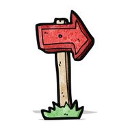 pointing arrow sign cartoon