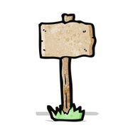 cartoon blank sign post