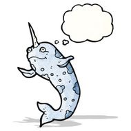 happy cartoon narwhal N3