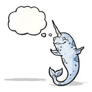happy cartoon narwhal N4