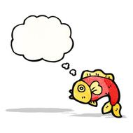 cartoon fish with thought bubble N107