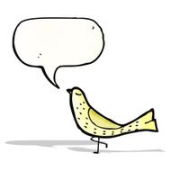 cartoon bird with speech bubble N323
