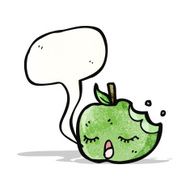 cute singing apple cartoon