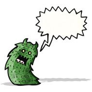 cartoon monster with speech bubble N63