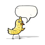 cartoon bird with speech bubble N324