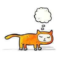 cartoon cat with thought bubble N84