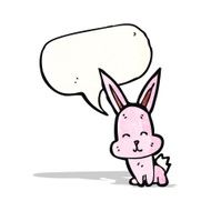 little rabbit with speech bubble