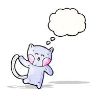 cartoon cat with thought bubble N87