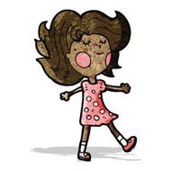 pretty girl walking cartoon