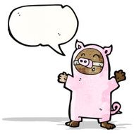 cartoon pig costume N4