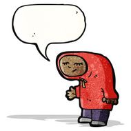cartoon person in hooded coat N3