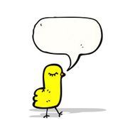 cartoon bird with speech bubble N325