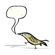 cartoon bird with speech bubble N327