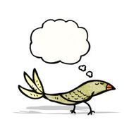 cartoon bird with thought bubble N304