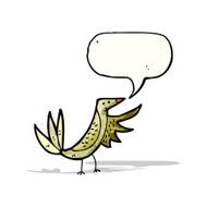cartoon bird with speech bubble N328