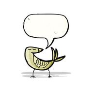 cartoon bird with speech bubble N329