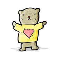 teddy bear with love heart cartoon