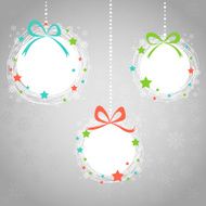 Cute Hand drawn Christmas ball toys card with snowflakes N2