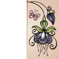 Vector Colored Floral Background Hand Drawn Texture N2