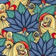 Seamless Floral Pattern (Vector) Hand Drawn Texture N25