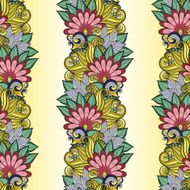 Seamless Floral Pattern (Vector) Hand Drawn Texture N28