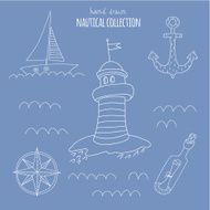 Nautical hand drawn set