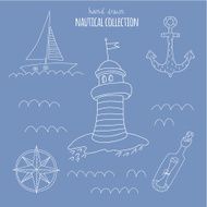 Nautical hand drawn set