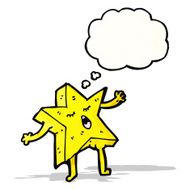 cartoon star with thought bubble N4