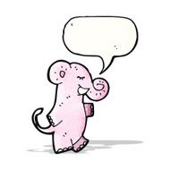 cartoon pink elephant N19