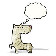 wolf with thought bubble cartoon