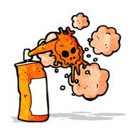 cartoon graffiti skull spray can N7