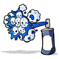 cartoon graffiti skull spray can N8
