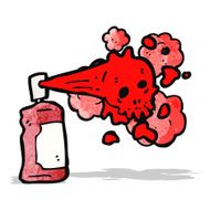 cartoon graffiti skull spray can N10