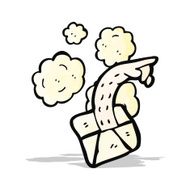 pointing arm in letter cartoon