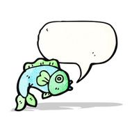 cartoon fish with speech bubble N114