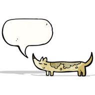 cartoon little dog with speech bubble N28