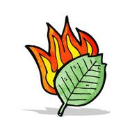 cartoon burning leaf N13