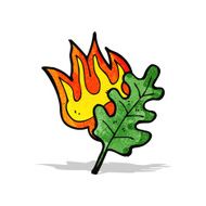 cartoon burning leaf N14