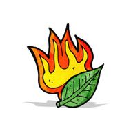 cartoon burning leaf N15