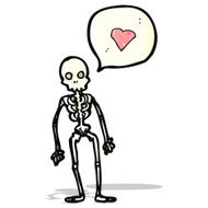 cartoon skeleton with love heart
