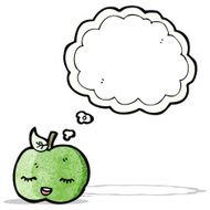 cartoon apple with thought bubble N40