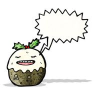 cartoon christmas pudding N26