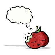 cartoon apple with thought bubble N41