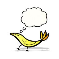cartoon bird with thought bubble N306