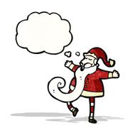 cartoon santa with thought bubble