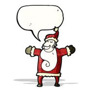 cartoon santa with speech bubble N3