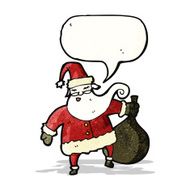cartoon santa with speech bubble N4