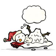 melting snowman cartoon