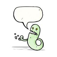 cartoon ghost with speech bubble N29