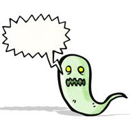 cartoon ghost with speech bubble N31